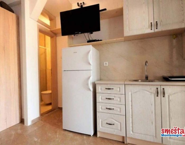 Kompletno opremljena kuhinja u apartmanu u Budvi
